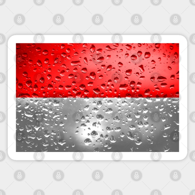 Flag of Indonesia - Raindrops Sticker by DrPen